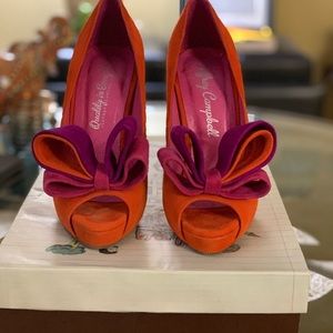 Jeffrey Campbell Suede ‘Garret’ Peep toe